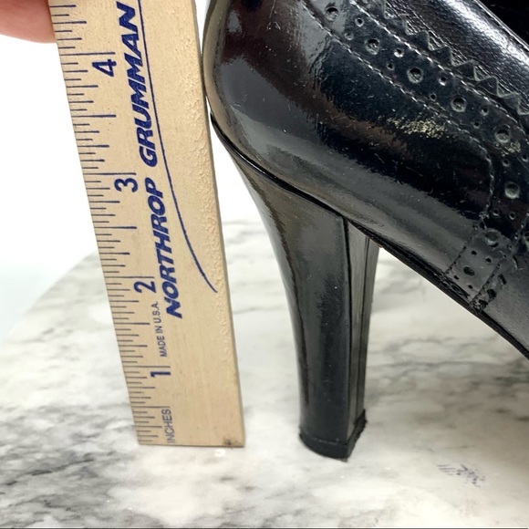 Via Spiga Wingtip Lace Up Leather Oxford 7 Retro Classic Preppy Academia Pinup - Picture 14 of 16